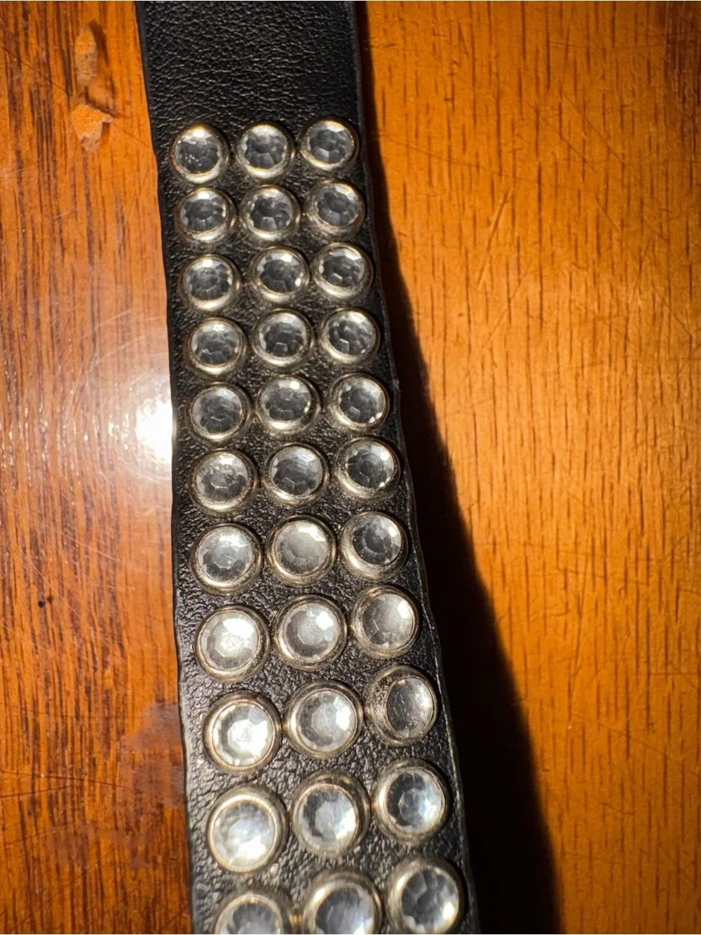 Black Studded Leather Keychain Strap
